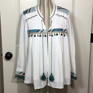 Chico’s Tassel Tie Jacket, Alabaster, 2